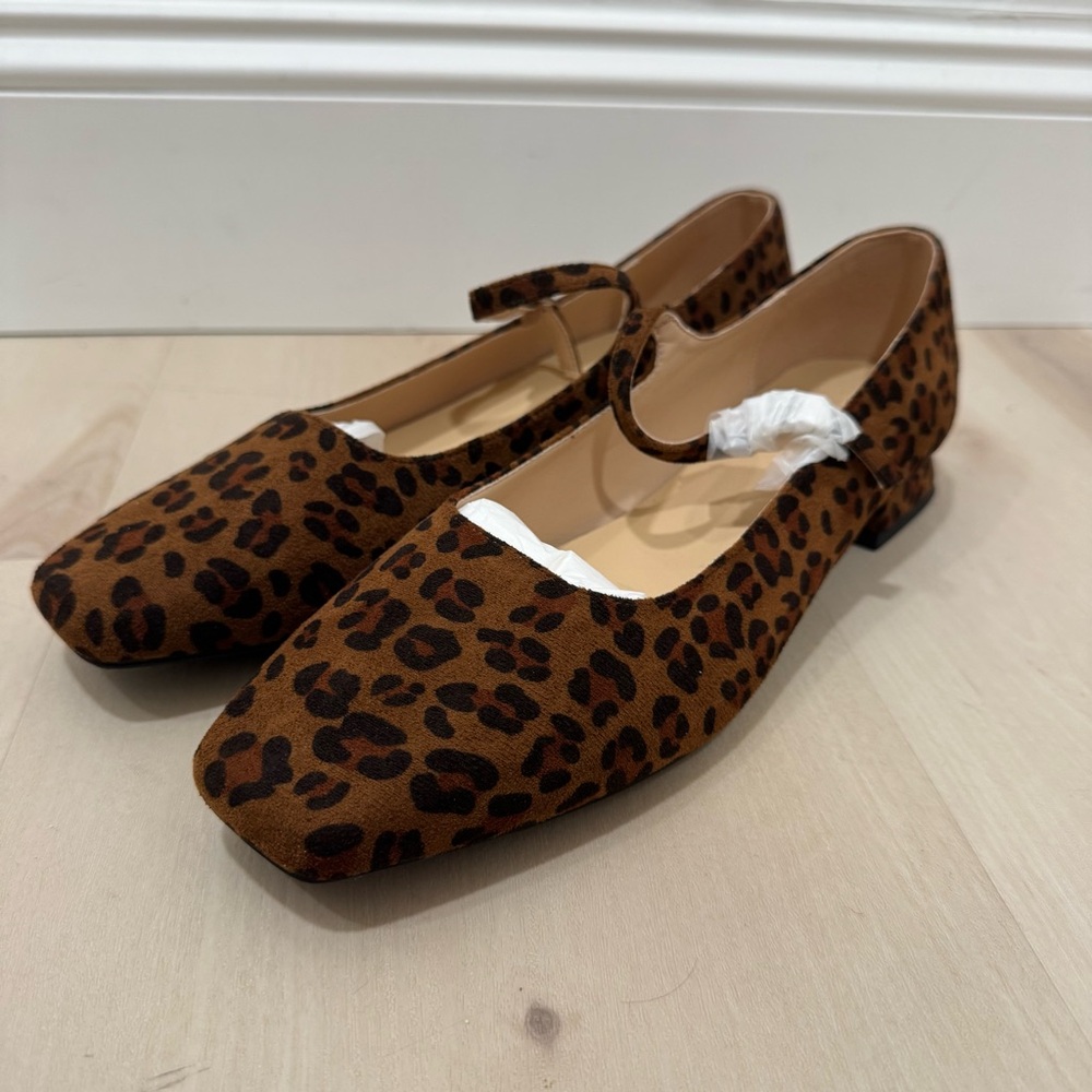 Caparros Leopard Print Mary Jane Flats - Tan/Black - Picture 7 of 16